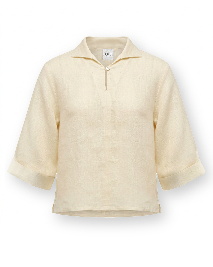 Relaxed Sleeve Linen Shirt