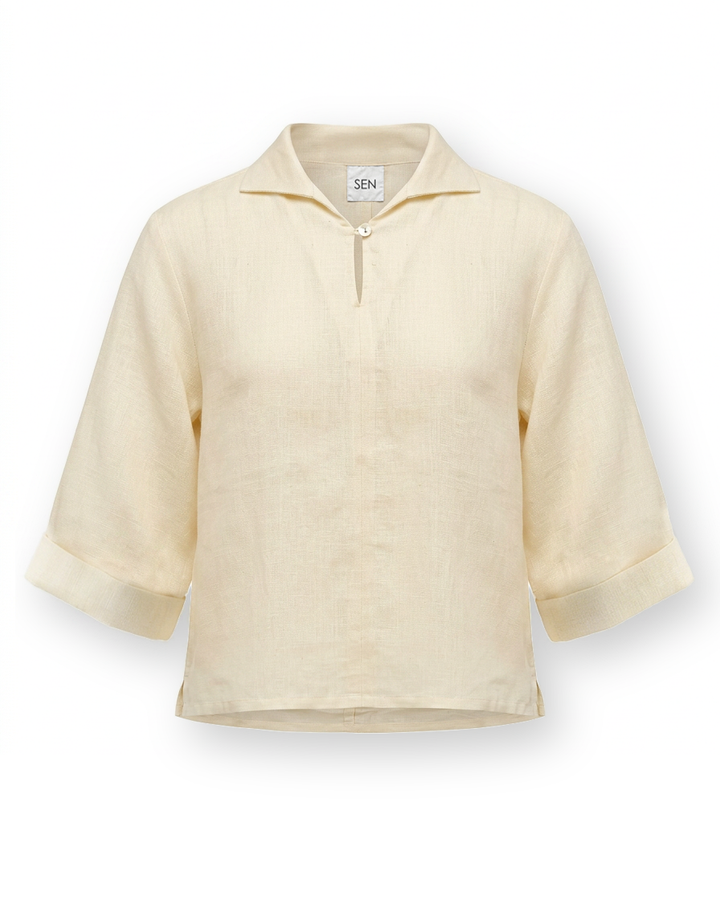 Relaxed Sleeve Linen Shirt