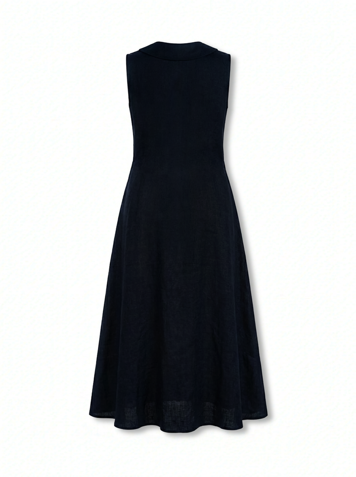 Linen Mock Neck Dress