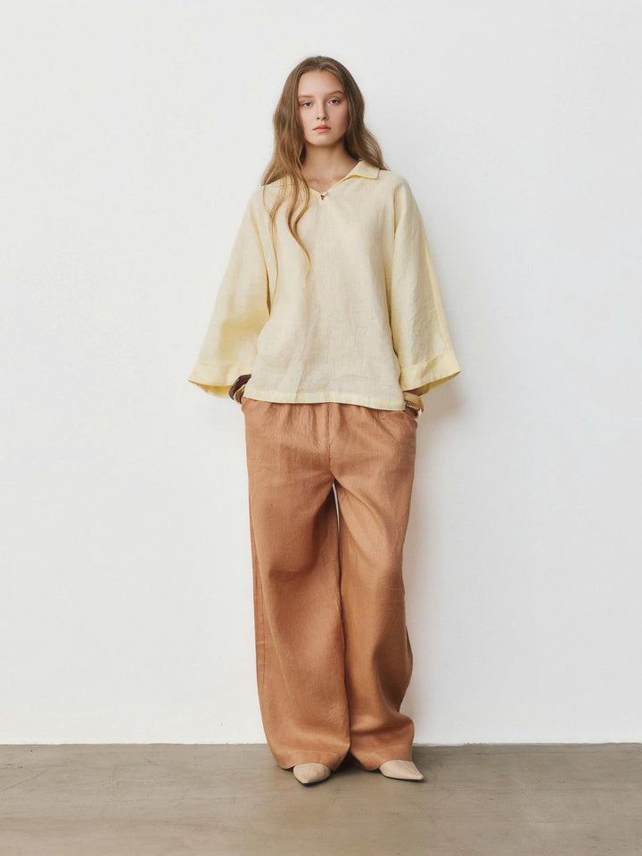 Relaxed Sleeve Linen Shirt