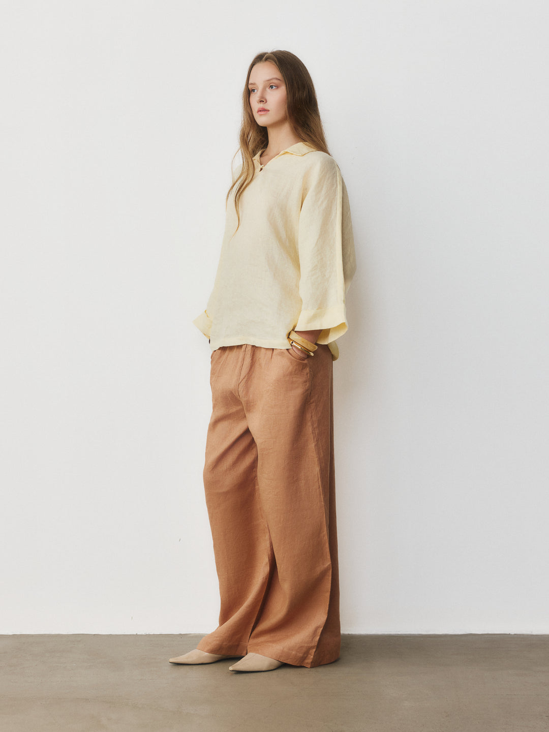 Relaxed Sleeve Linen Shirt