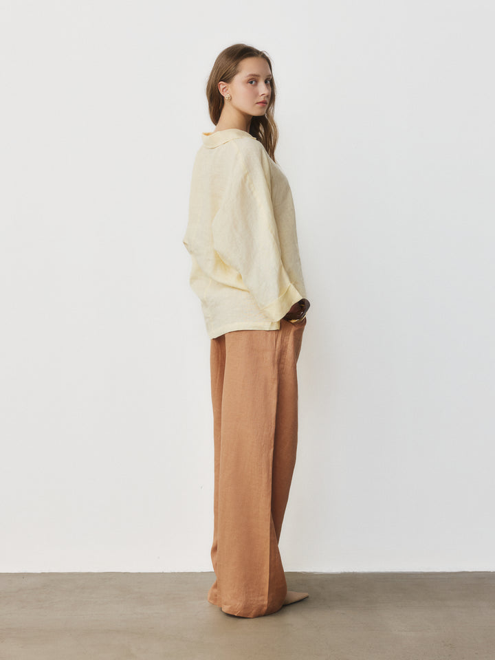 Relaxed Sleeve Linen Shirt