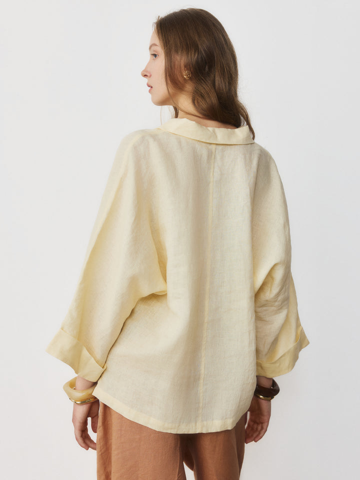 Relaxed Sleeve Linen Shirt