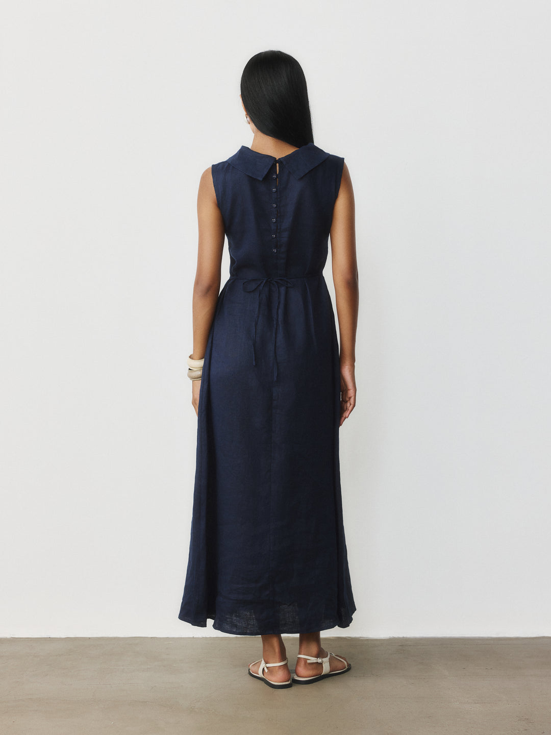 Linen Mock Neck Dress